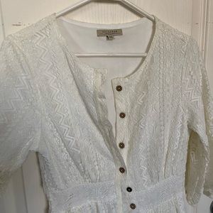 White Polagram Lace Dress